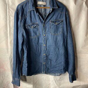 Koton Jeans Denim Shirt Snap shut,sze L